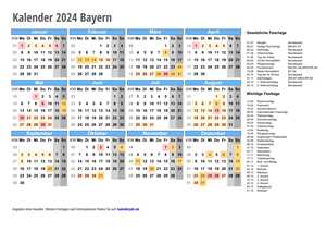 Kalender 2024 Bayern Schulferien