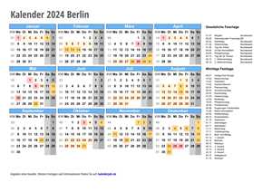 Kalender 2024 Berlin Schulferien