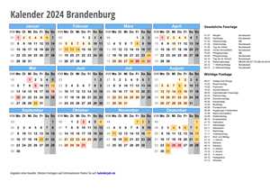 Kalender 2024 Brandenburg Schulferien