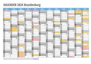 Kalender 2024 Brandenburg Monate
