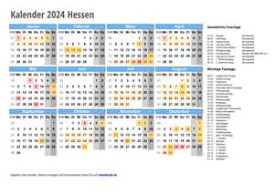 Kalender 2024 Hessen Schulferien