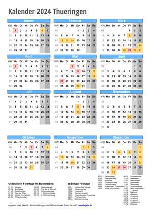 Kalender 2024 Hessen
